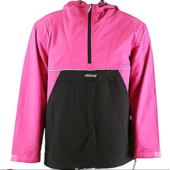 Stussy Pink Windbreaker Pullover Sz M 